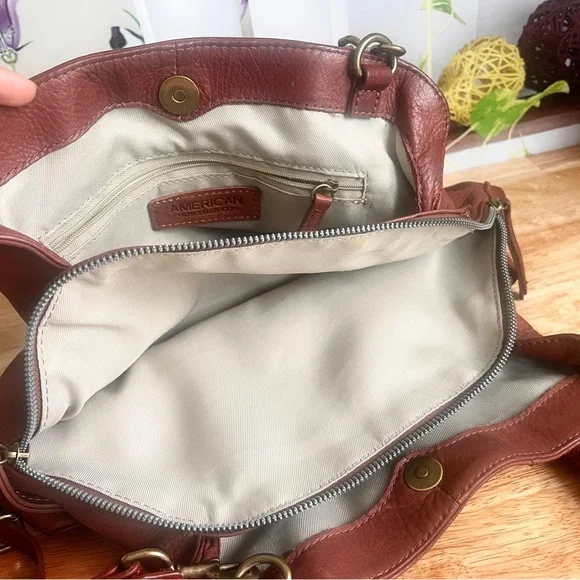 Vintage American Leather Co. Brown Leather Hobo Crossbody Bag Slouchy - Picture 5 of 11